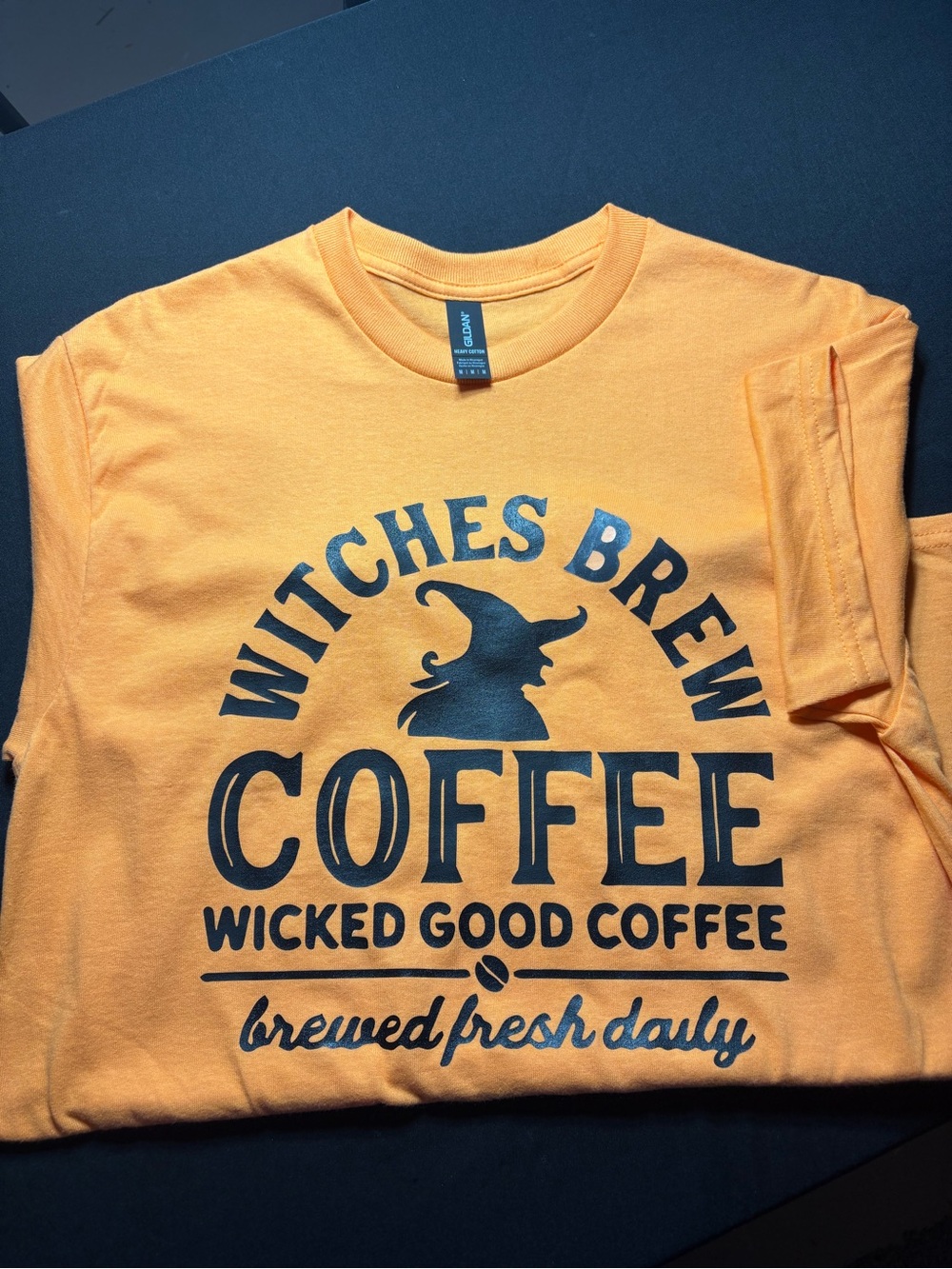 Gildan Orange 'Witches Brew Coffee' Short Sleeve Tee DTF NEW W/O tags